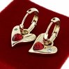 2562 Kolczyki złote pozłacane 14k wiszące Austrian Crystal serce